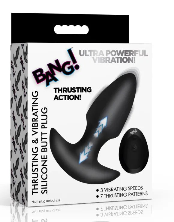 Thrusting and Vibrating Silicone Butt Plug – Wireless Remote-Controlled Butt Plug