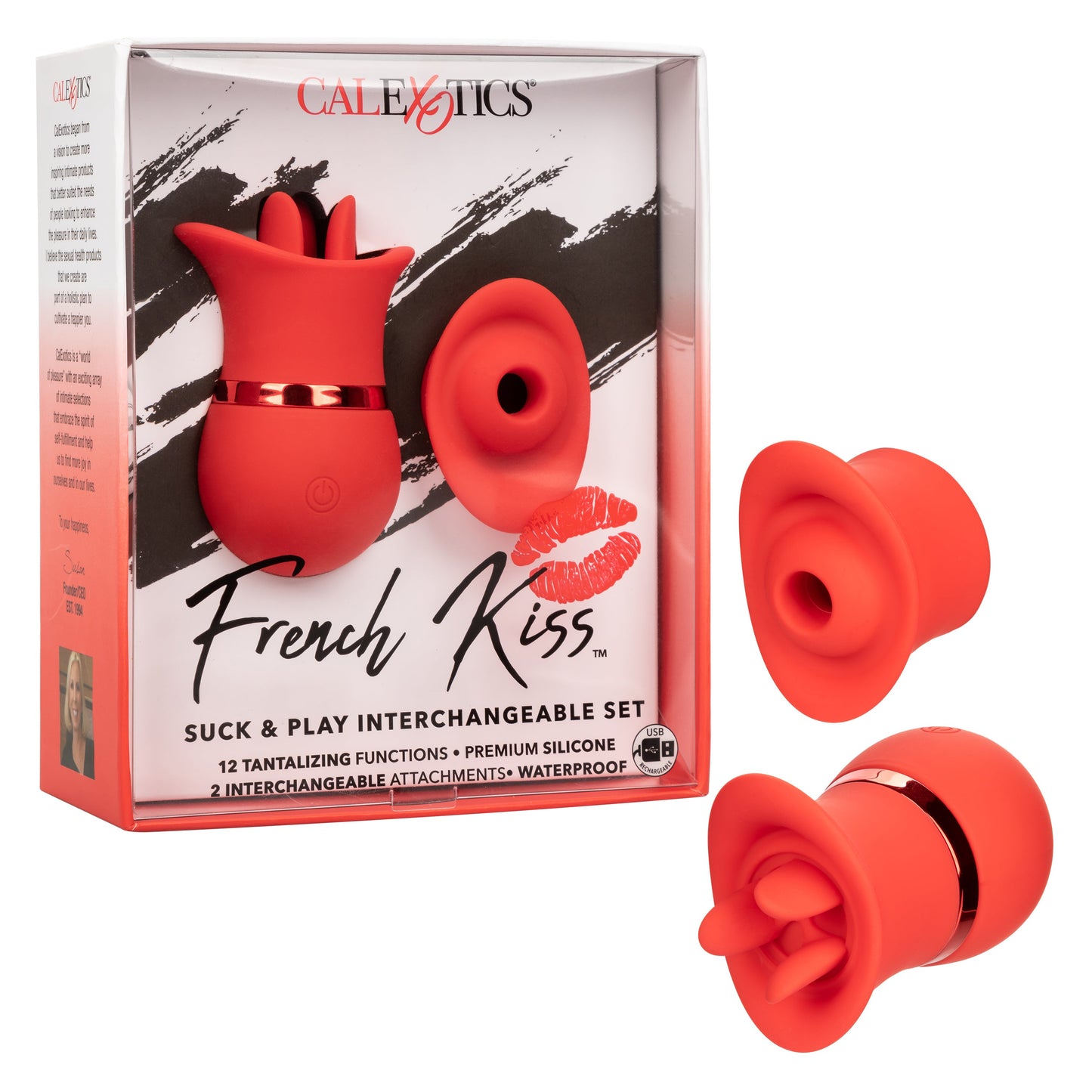 French Kiss Suck & Play Interchangeable Set – 12 Function Vibration and Suction Toy
