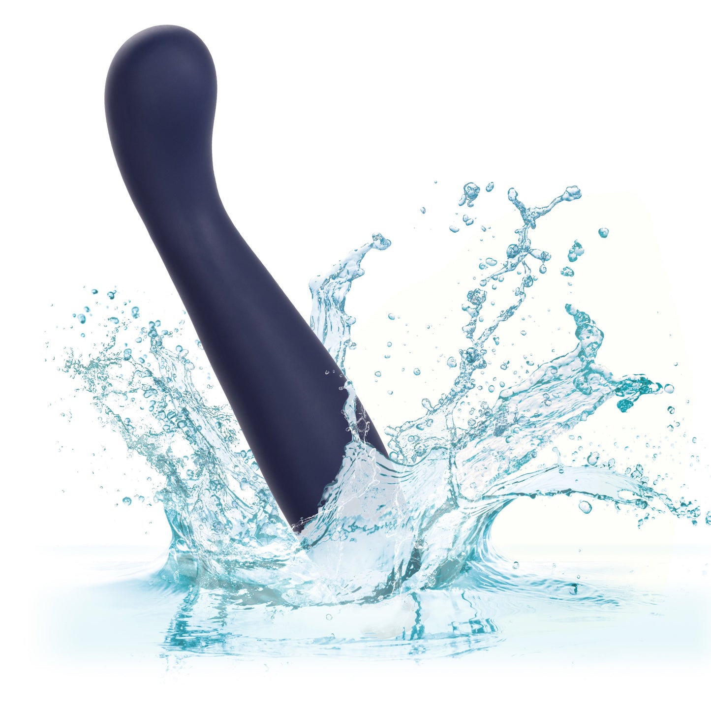 Chic Peony Flexible G-Wand Vibrator with Dual Motors, 10 Speeds, Navy Blue Silicone and Gold Accents