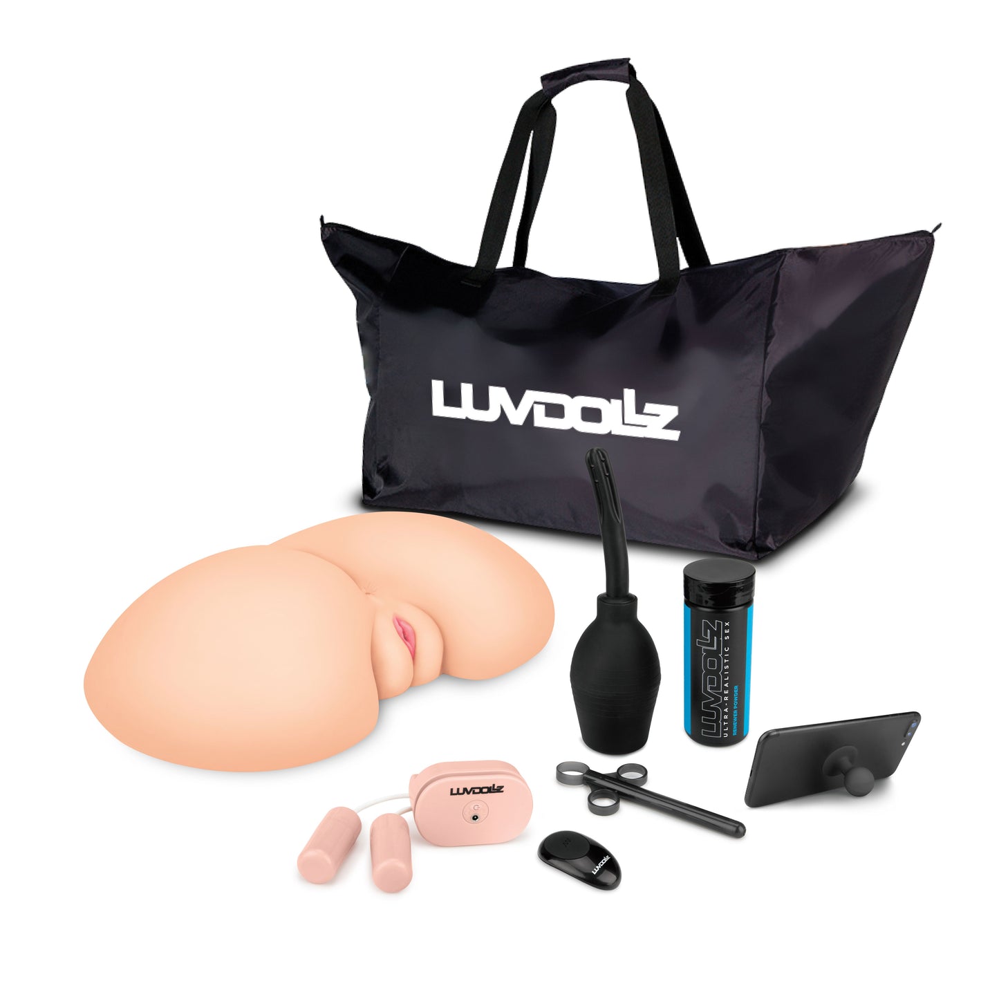 Luvdollz Remote Control Vibrating Pussy and Ass Masturbator Cream 8 Pounds