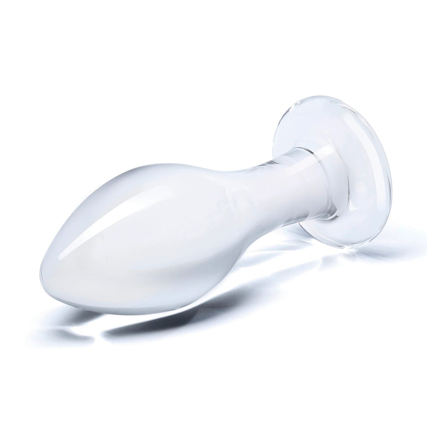 Glas 4 Inch Classic Clear Glass Butt Plug with Flared Base