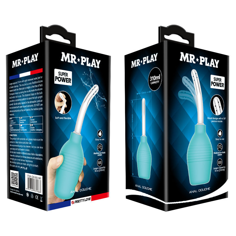 Mr Play Unisex Anal Douche with 310ml Capacity Aqua White