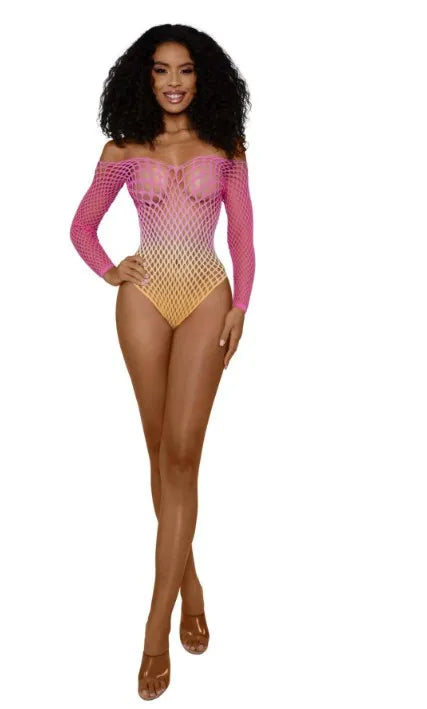 Ombre Net Bodystocking – Stretch Mesh Lingerie