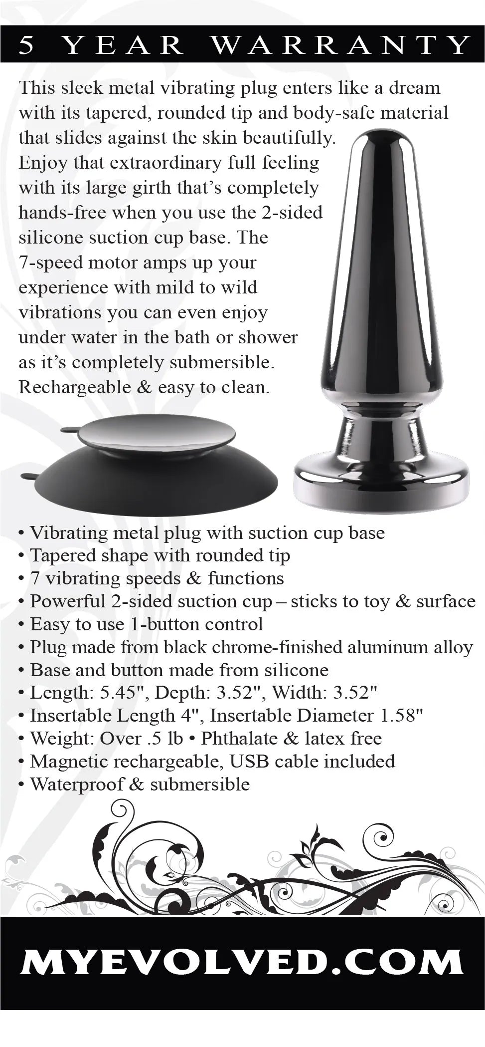 Advanced Metal Plug – 7-Speed Hands-Free Vibrating Butt Plug