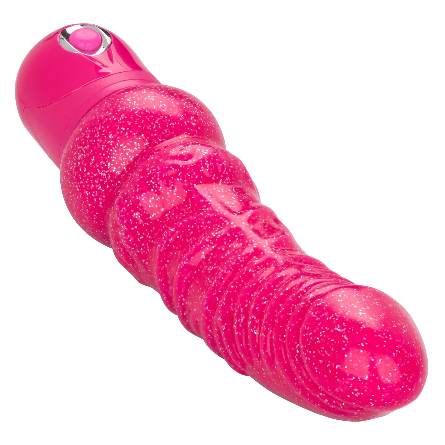 Naughty Bits Lady Boner Bendable Personal Vibrator Pink Glitter 10 Function Waterproof