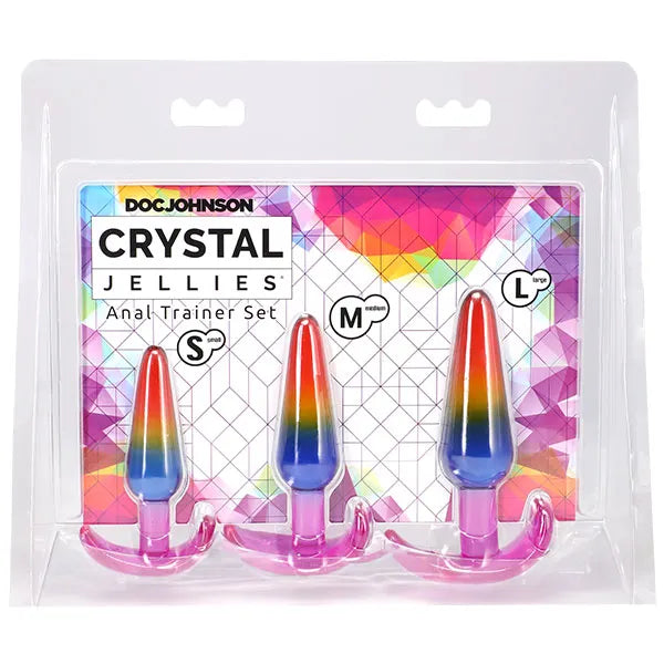 Crystal Jellies Rainbow Anal Trainer Set – Beginner Friendly Anal Plugs
