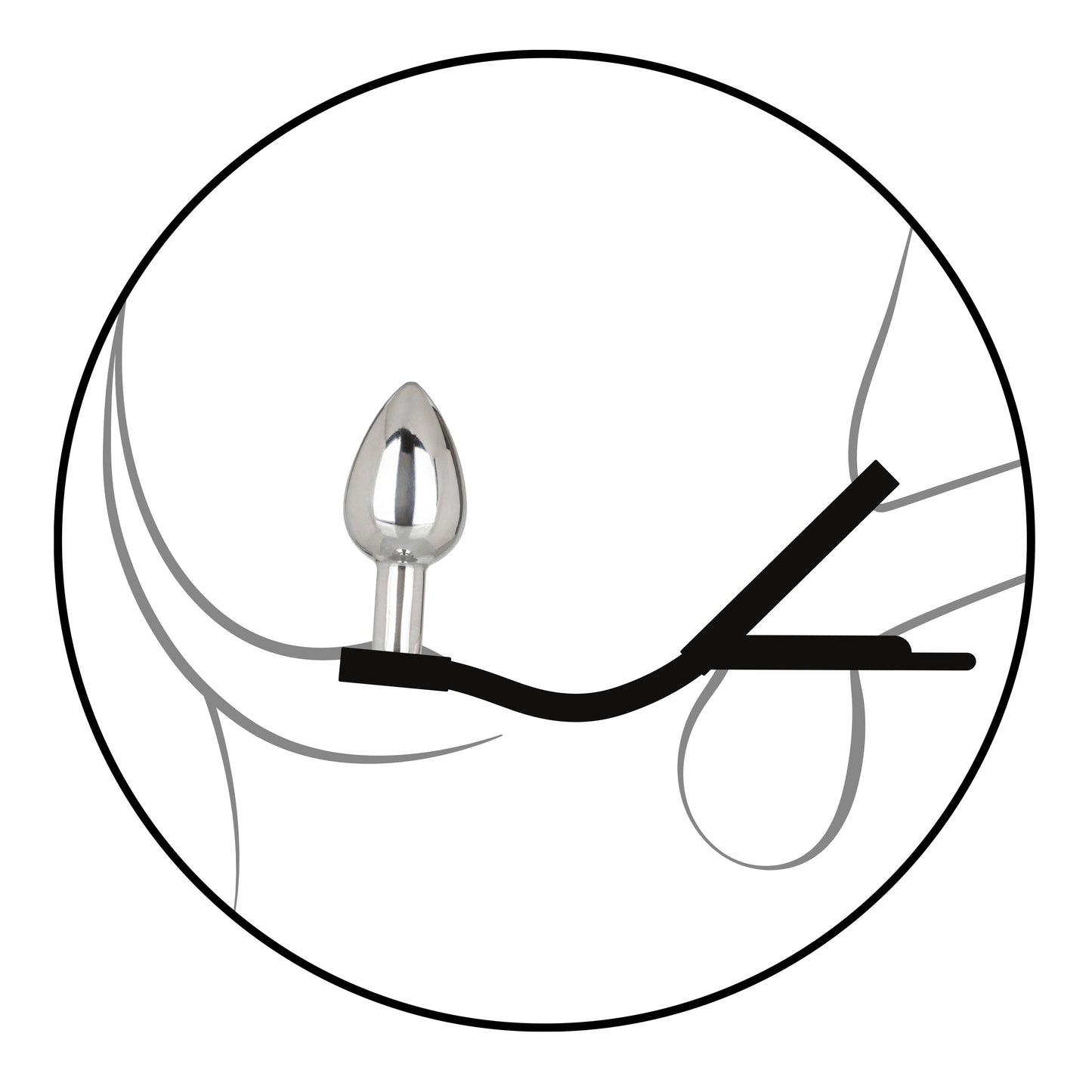 Star Fucker Mini Plug Black Silicone Dual Enhancer with Metal Probe and Sparkling Gem Base