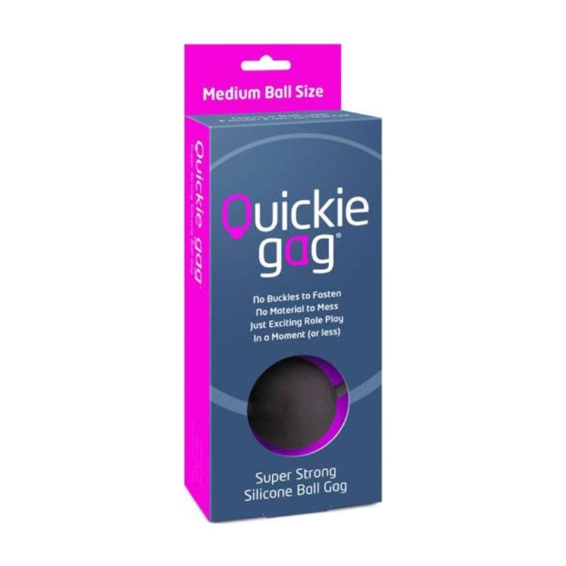Quickie Gag Medium Ball Black Silicone One Size Fits Most