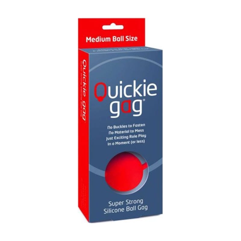 Quickie Gag Medium Ball Red Silicone Stretch Ball Gag