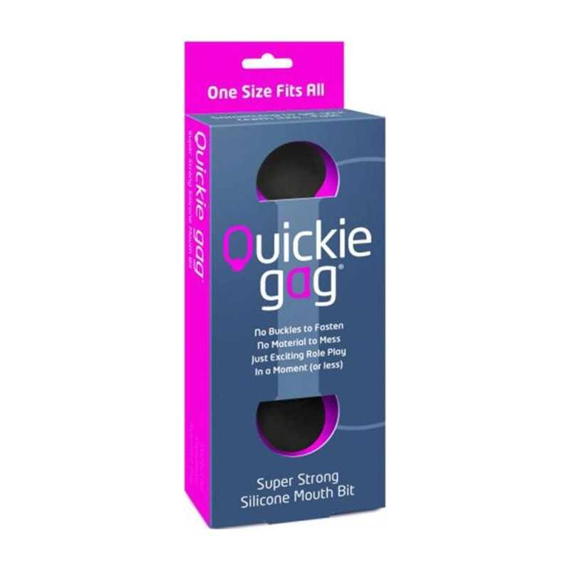 Quickie Gag Mouth Bit Black Silicone One Size Fits Most