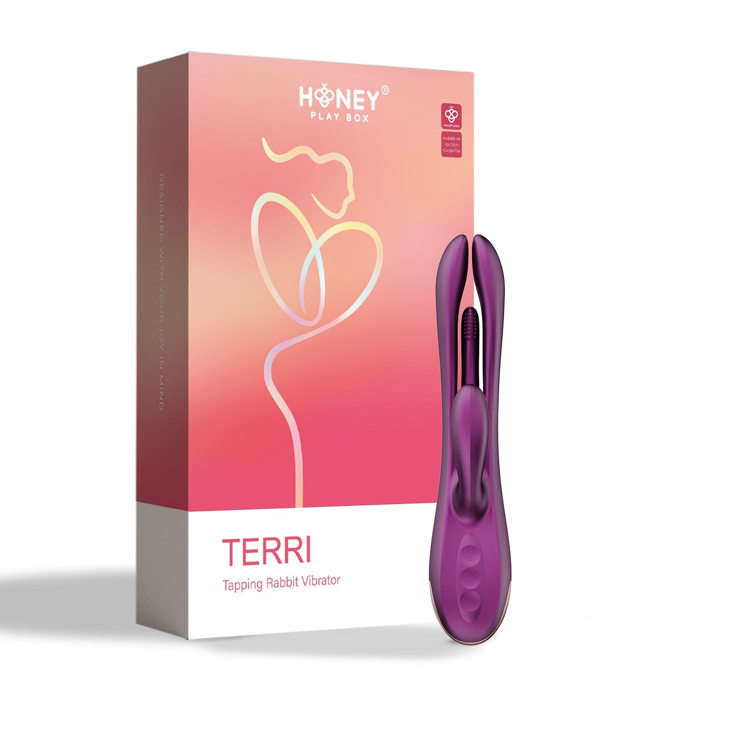 Terri App Controlled Purple Tapping Rabbit Vibrator for Women