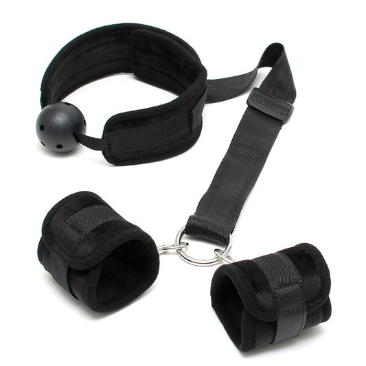 Rimba Breathable Mouth Gag With Adjustable Velcro Cuffs – Bondage Kit