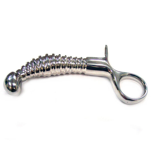 Rouge Stainless Steel Ribbed Anal Probe – 4 Inch Anal Toy