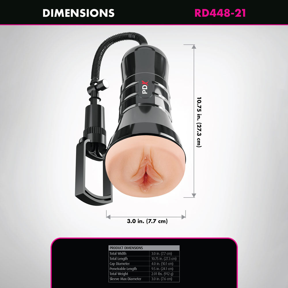 PDX Wet Pussies Super Sucker XXL – Suction Pump Vagina Stroker