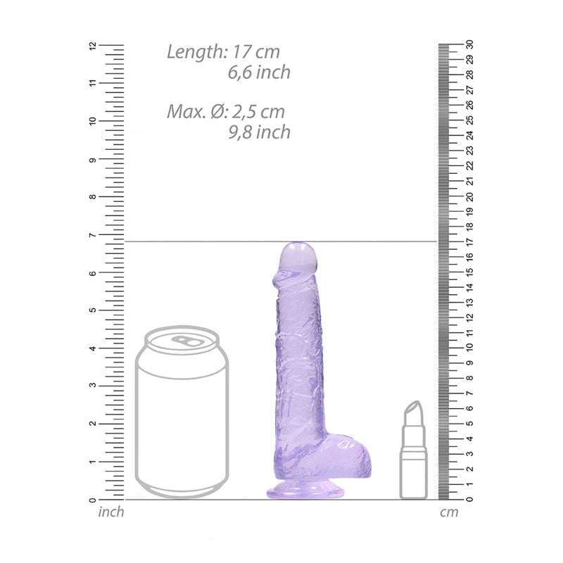 REALROCK 6'' Realistic Dildo With Balls - 15.2 cm Dong, Purple