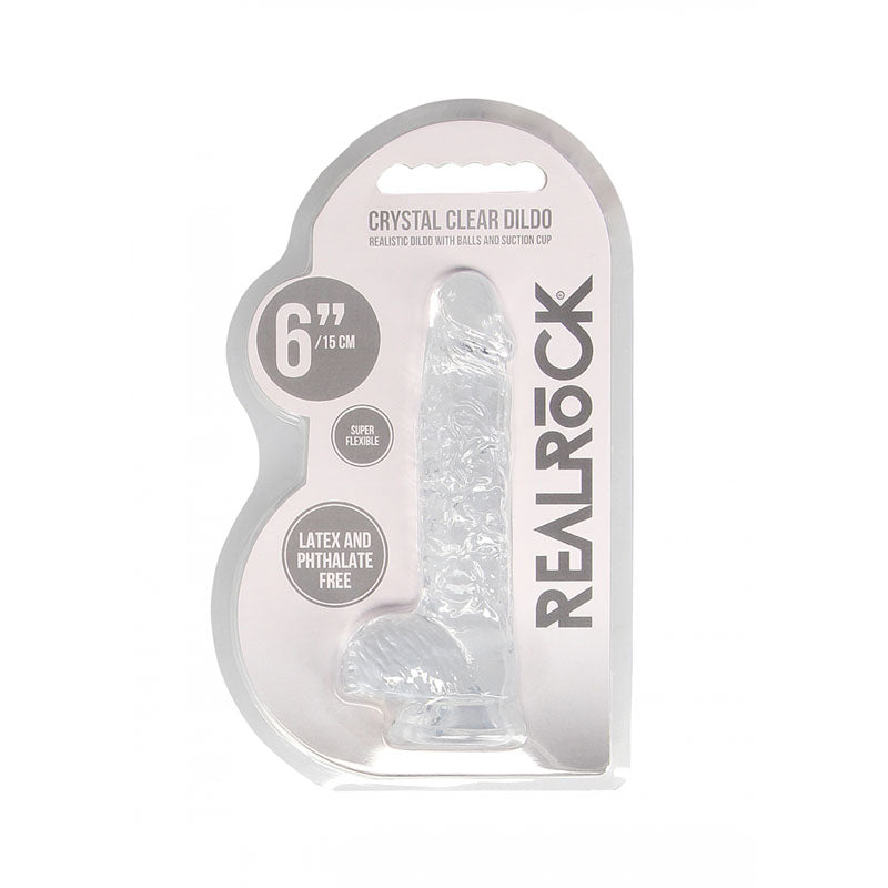 RealRock 6 Inch Transparent Crystal Clear Dildo – Realistic Body-Safe Dildo