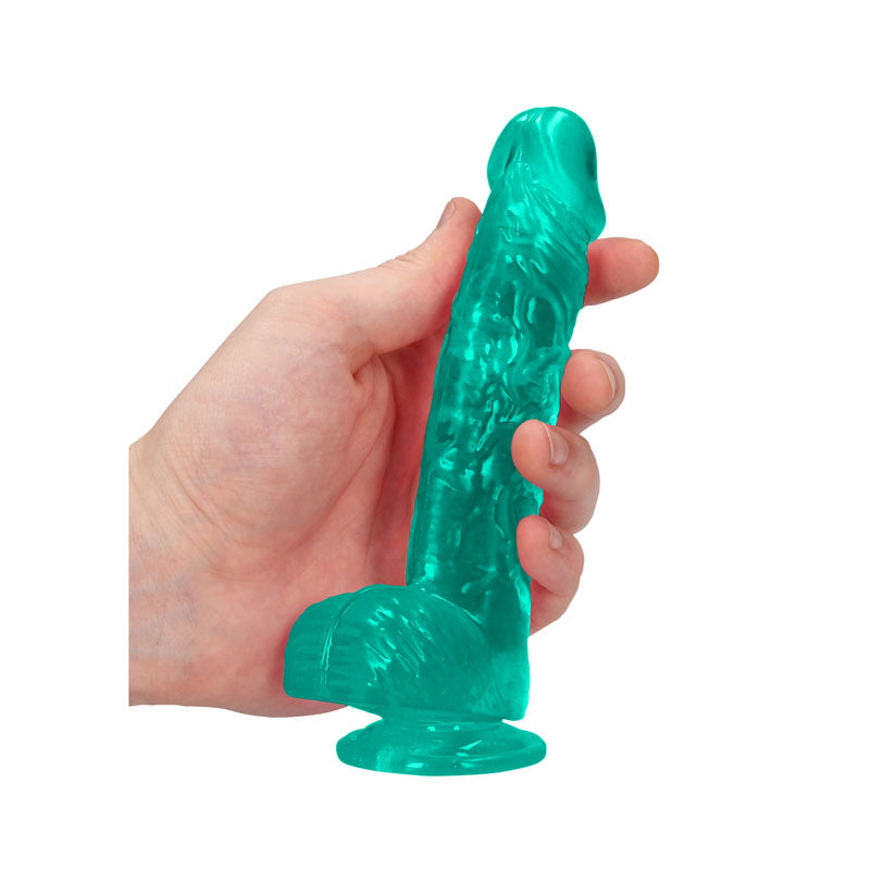 Realrock Crystal Clear 6 Inch Realistic Dildo with Balls – Suction Cup Dildo