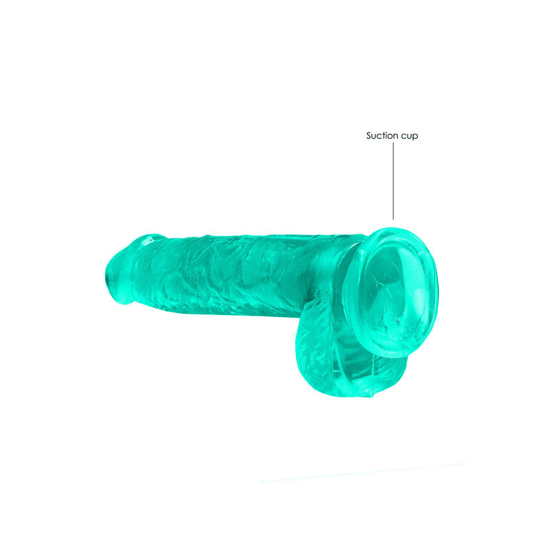 Realrock Crystal Clear 6 Inch Realistic Dildo with Balls – Suction Cup Dildo