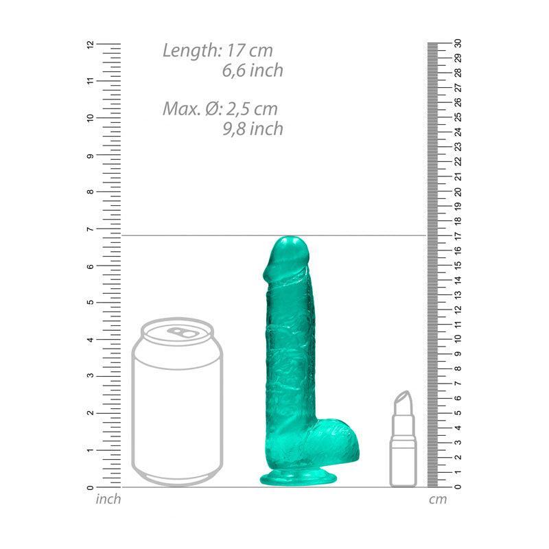 Realrock Crystal Clear 6 Inch Realistic Dildo with Balls – Suction Cup Dildo