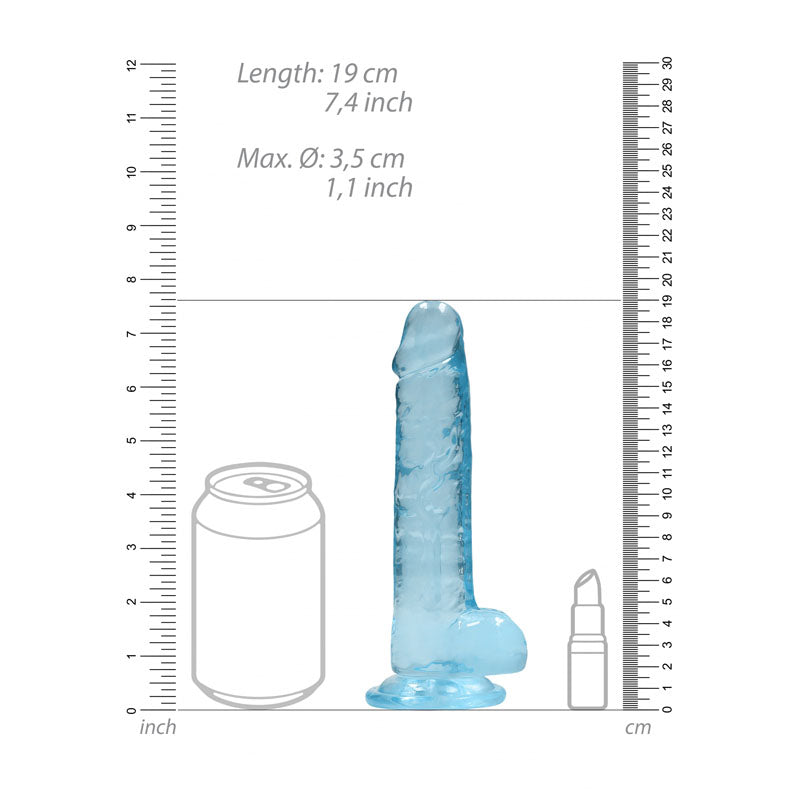 REALROCK Crystal Clear 7 Inch Realistic Dildo With Balls