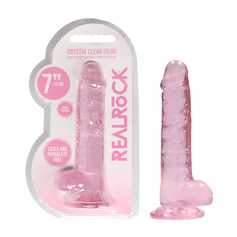 REALROCK Crystal Clear (Transparent) – 7 Inch Realistic Dildo With Balls