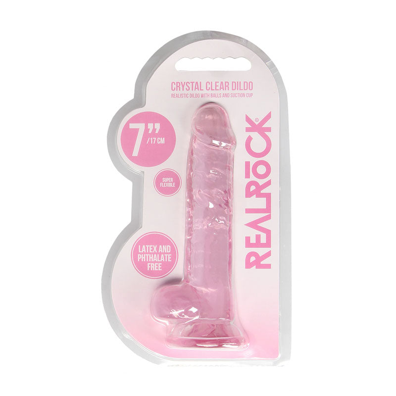 REALROCK Crystal Clear (Transparent) – 7 Inch Realistic Dildo With Balls