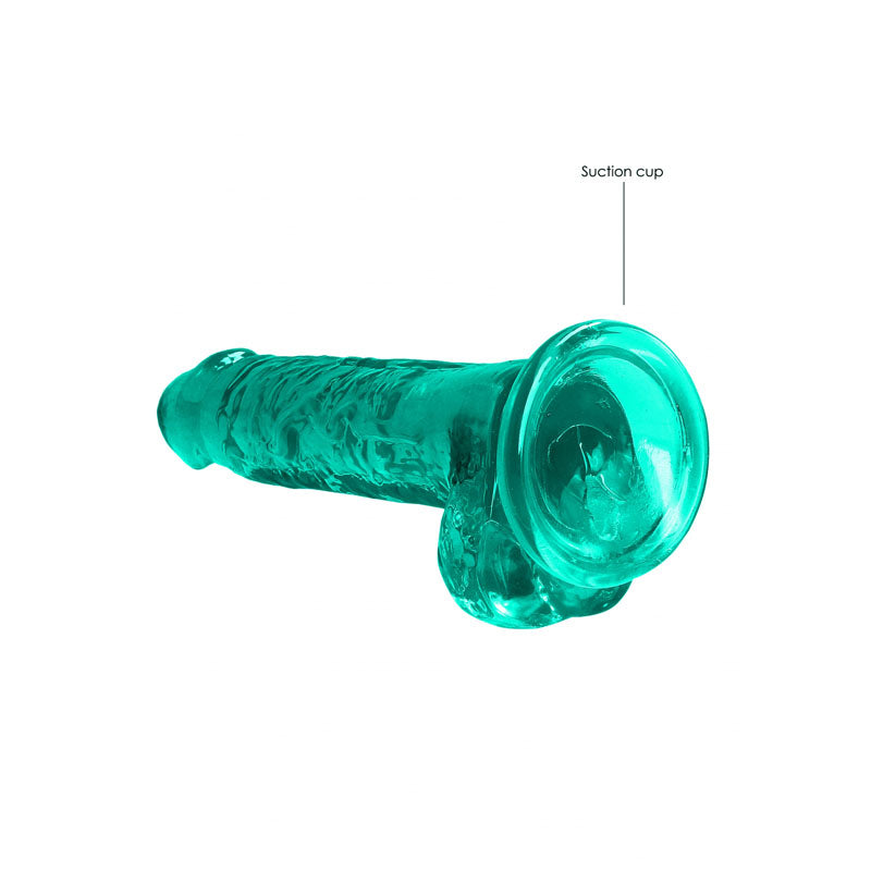 REALROCK Crystal Clear 7 Inch Realistic Dildo with Balls – Body-Safe Dildo