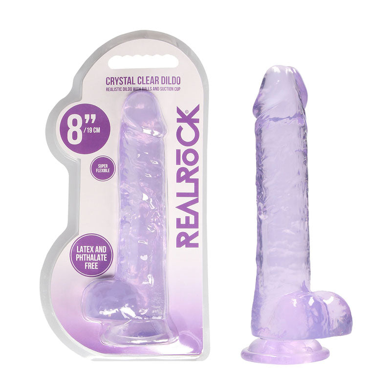 Realrock Crystal Clear (Transparent) – 8 Inch Realistic Dildo with Balls