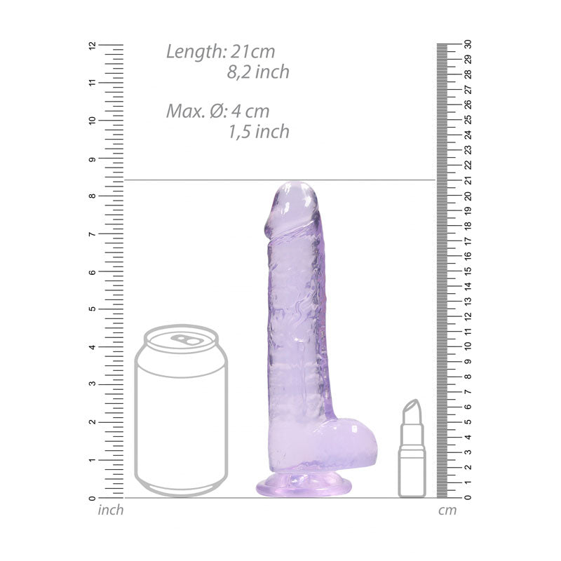 Realrock Crystal Clear (Transparent) – 8 Inch Realistic Dildo with Balls