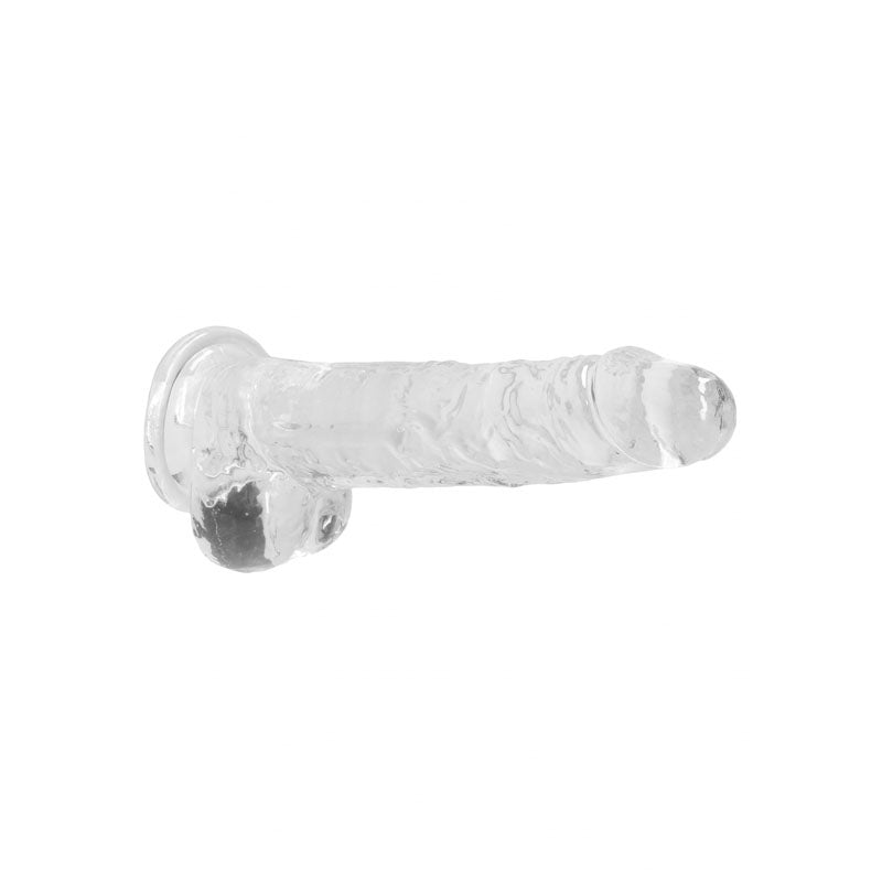 REALROCK Crystal Clear 8 Inch Realistic Dildo with Balls – Body-Safe Dildo