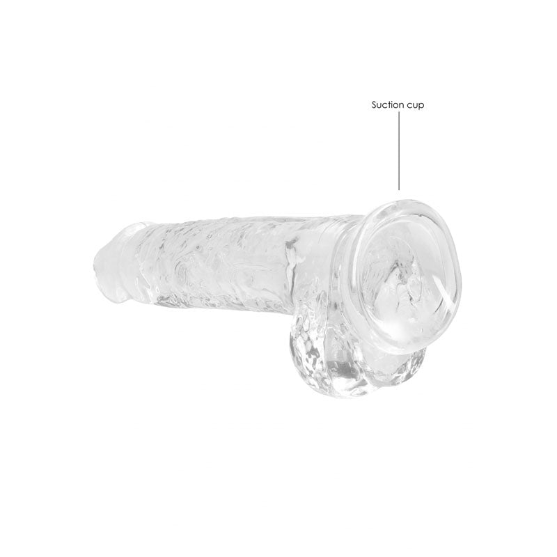 REALROCK Crystal Clear 8 Inch Realistic Dildo with Balls – Body-Safe Dildo
