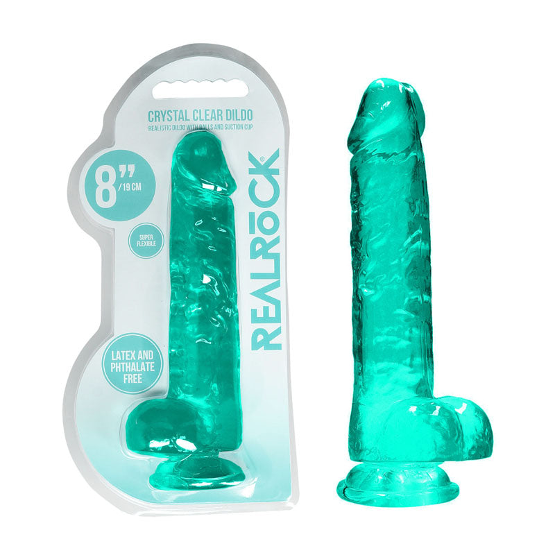 Realrock Crystal Clear 8 Inch Realistic Dildo With Balls – Body-Safe Dildo