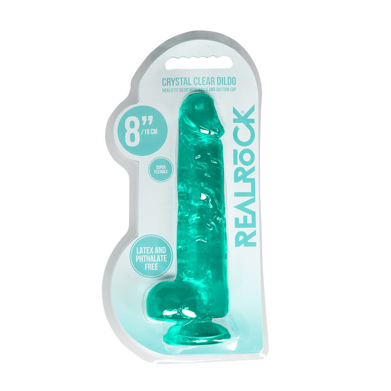 Realrock Crystal Clear 8 Inch Realistic Dildo With Balls – Body-Safe Dildo
