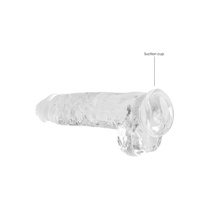 RealRock Crystal Clear 9 Inch Realistic Dildo With Balls – Body-Safe Dildo