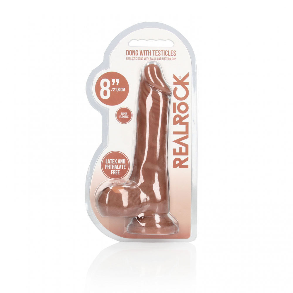 RealRock 8 Inch Realistic Dong with Balls – Phthalate-Free Dong