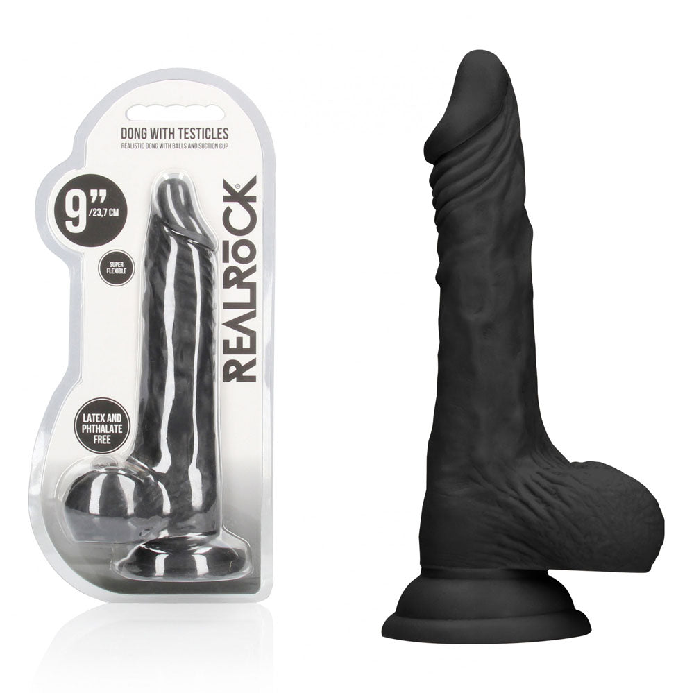 RealRock 9 Inch Realistic Dong with Balls – Lifelike Phthalate-Free Dildo