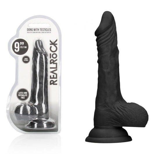 RealRock 9 Inch Realistic Dong with Balls – Lifelike Phthalate-Free Dildo