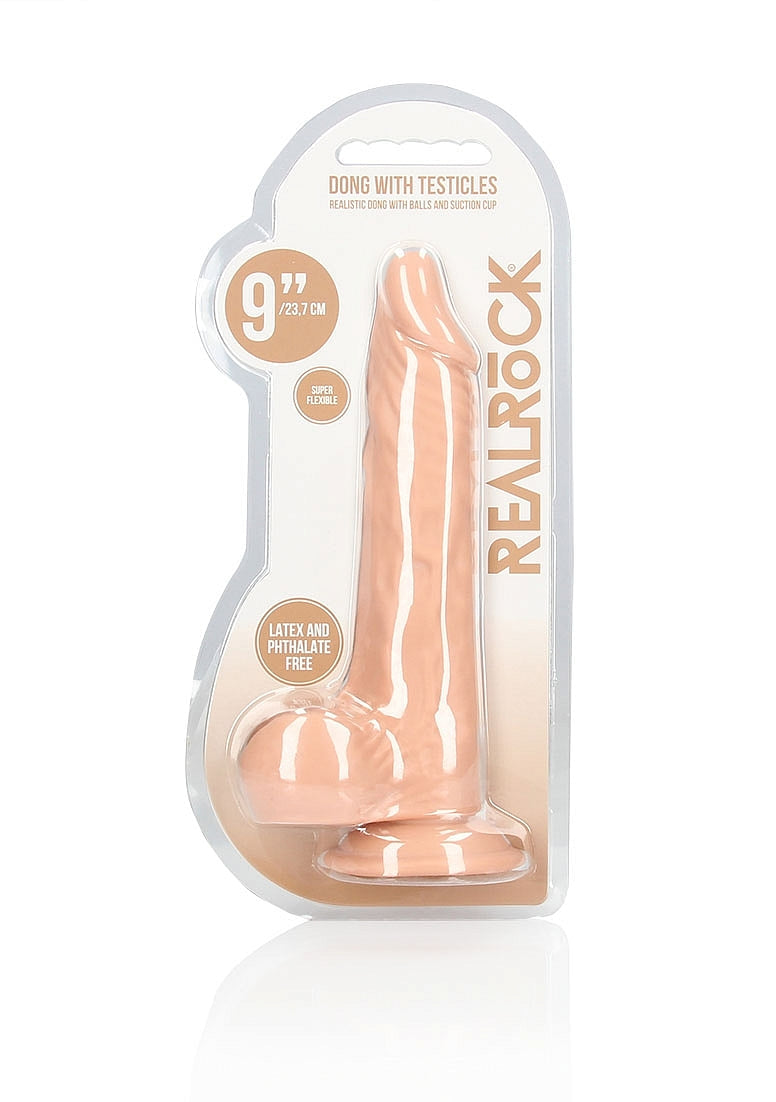 RealRock Realistic Dildo With Balls 9 Inch 23 Cm Flesh Color