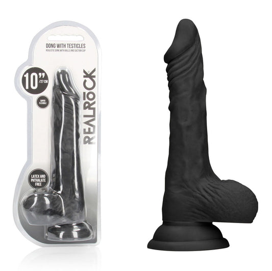 REALROCK 10 Inch Realistic Dong with Balls – Lifelike Dildo
