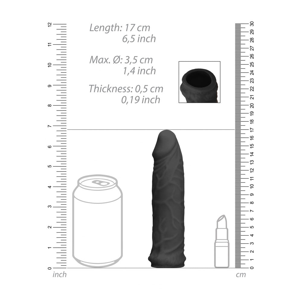 Realrock 6 Inch Realistic Penis Sleeve – Body-Safe Penis Extension Sleeve