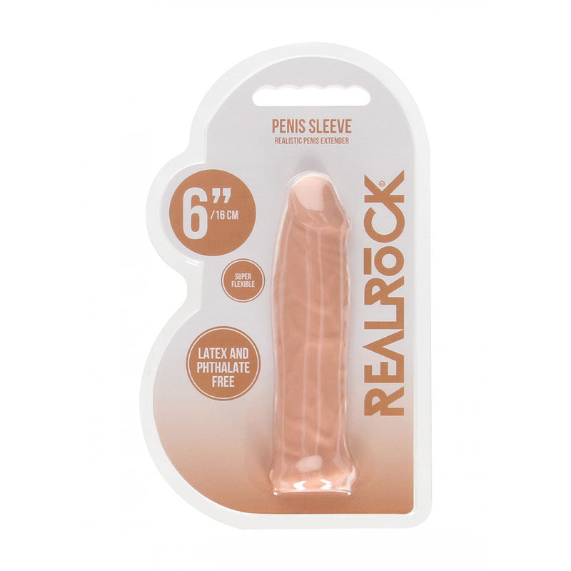 Realrock 6 Inch Realistic Penis Sleeve 15.2 cm Penis Extension Sleeve