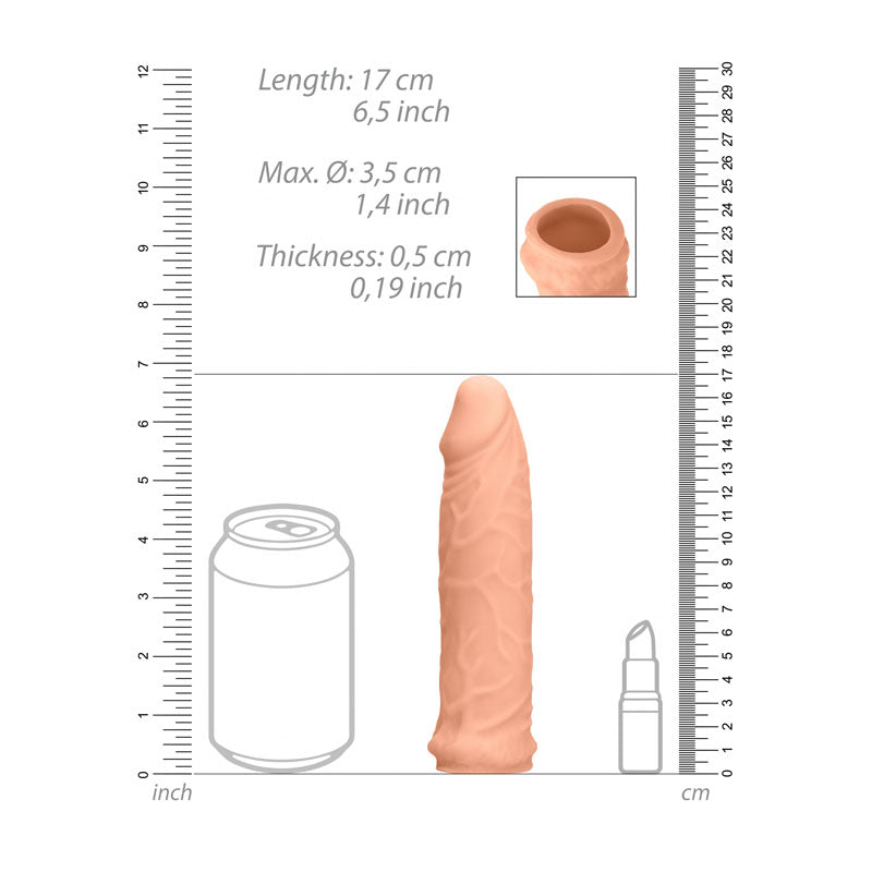 Realrock 6 Inch Realistic Penis Sleeve 15.2 cm Penis Extension Sleeve