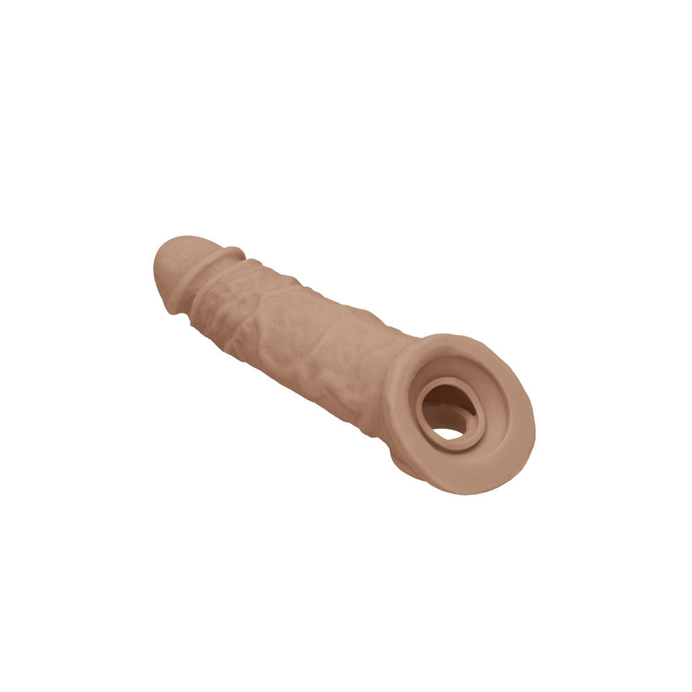 Realrock 8 Inch Realistic Penis Extender with Rings – Penis Extension Sleeve