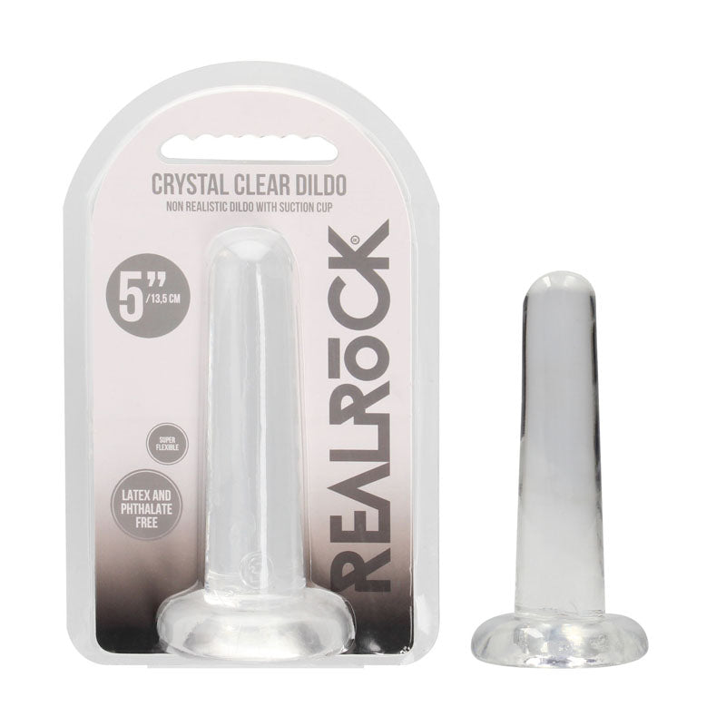 REALROCK Crystal Clear Dildo With Suction Cup – 13.5 cm Dildo