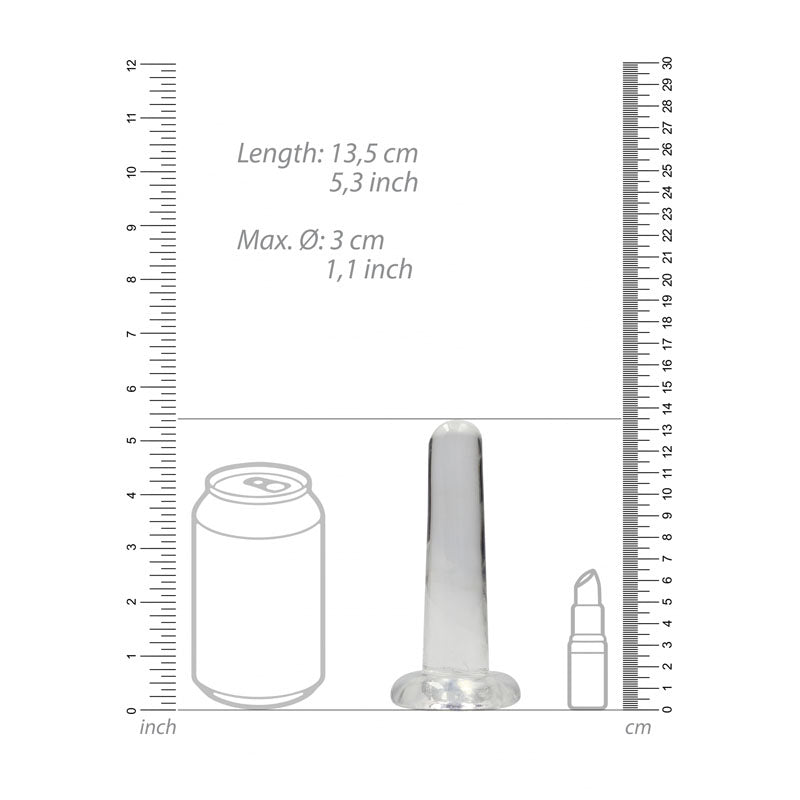 REALROCK Crystal Clear Dildo With Suction Cup – 13.5 cm Dildo