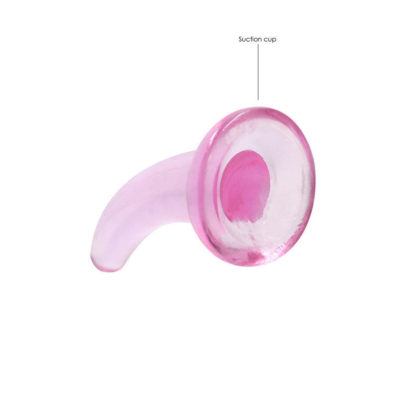 RealRock Crystal Clear Curved Dildo With Suction Cup – 11.5 cm Dildo