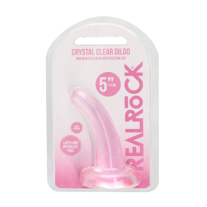 RealRock Crystal Clear Curved Dildo With Suction Cup – 11.5 cm Dildo
