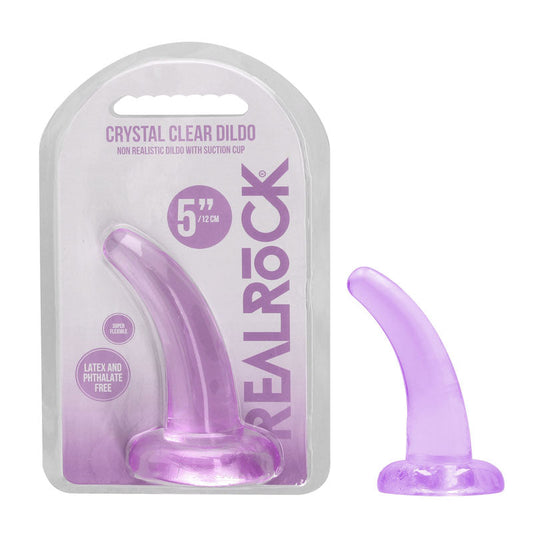 REALROCK Crystal Clear Curved Dildo With Suction Cup – 11.5 cm Dildo