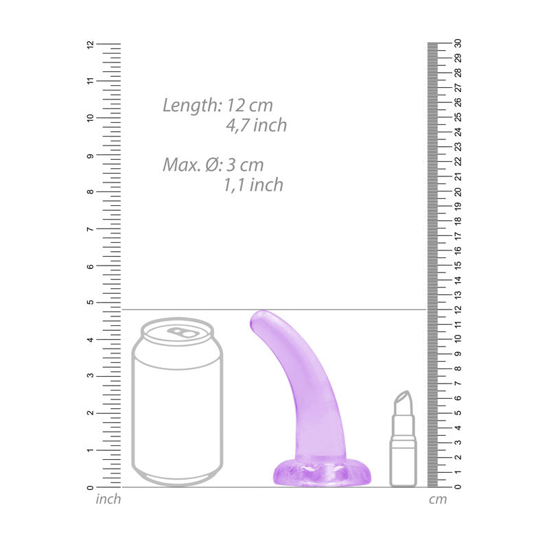 REALROCK Crystal Clear Curved Dildo With Suction Cup – 11.5 cm Dildo