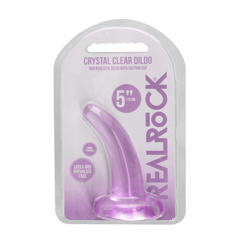 REALROCK Crystal Clear Curved Dildo With Suction Cup – 11.5 cm Dildo